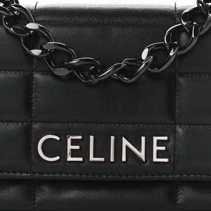 Celine Goatskin Matelasse Chain Shoulder Bag Black 7 of 9