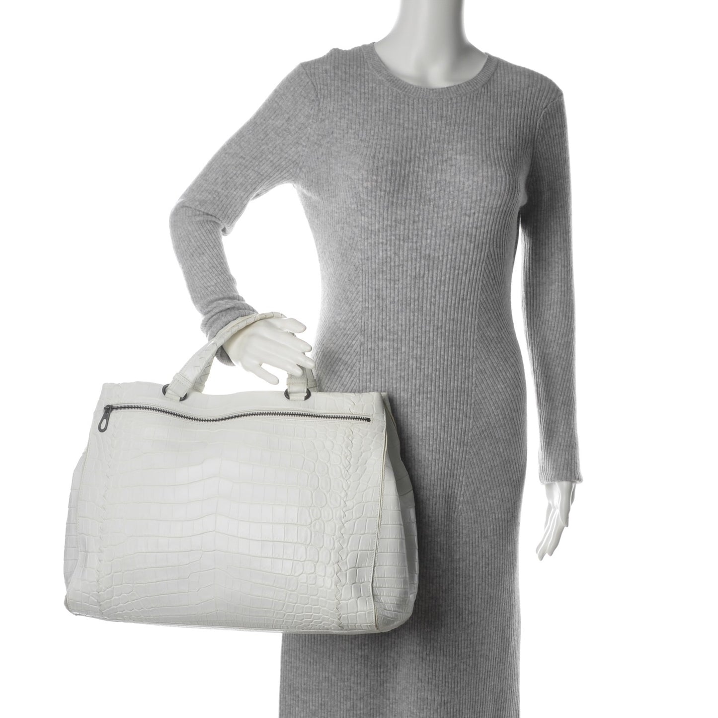 Crocodile Tote Bianco White