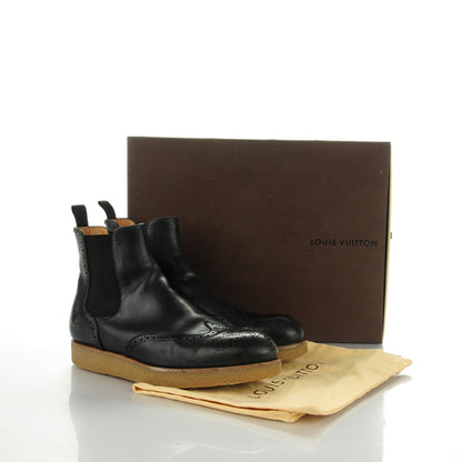 Louis Vuitton Calfskin Brogues Ankle Boots 7 Black 7 of 7