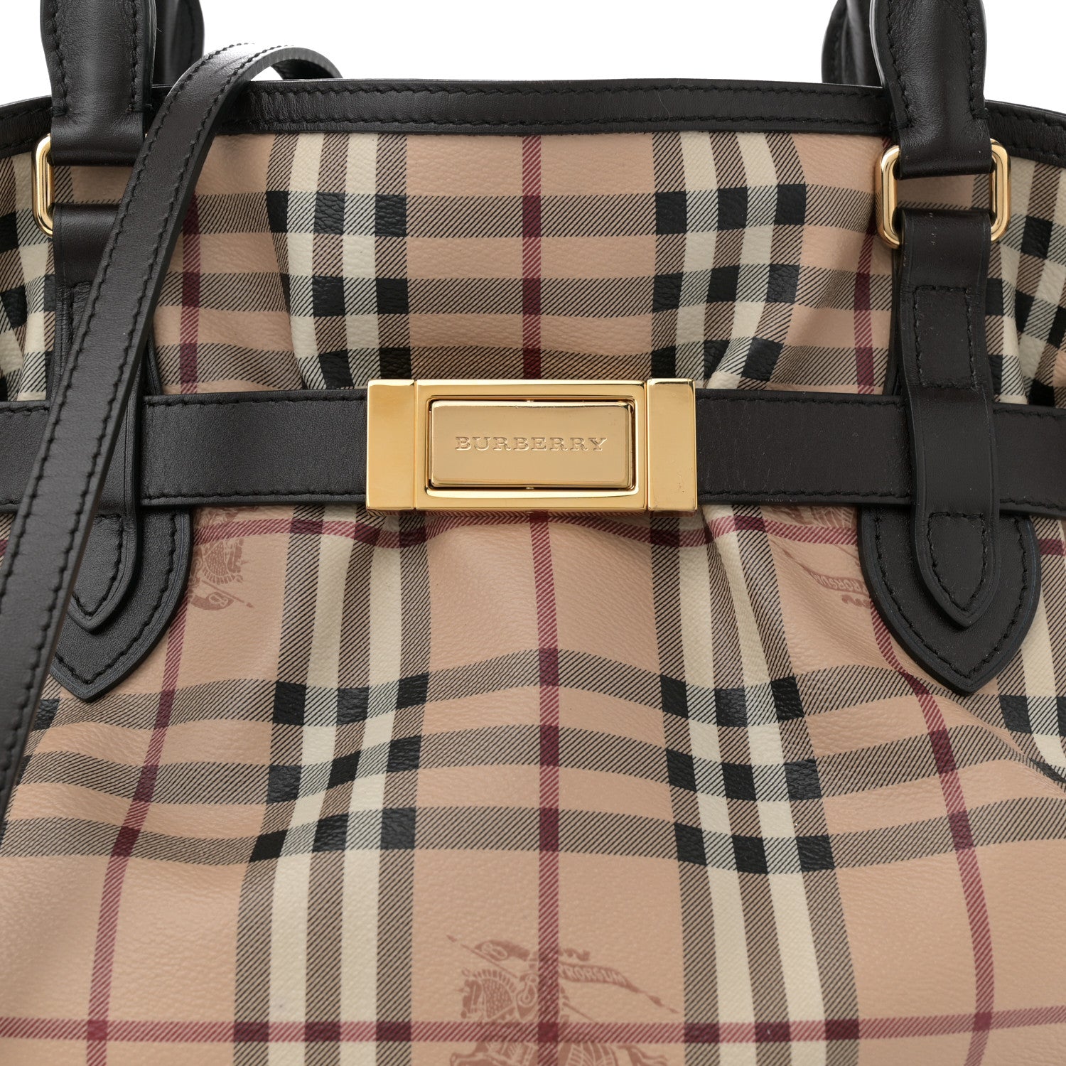 Burberry Haymarket Check Medium Golderton Tote Chocolate 7 of 10