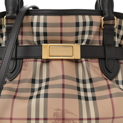 Burberry Haymarket Check Medium Golderton Tote Chocolate 7 of 10