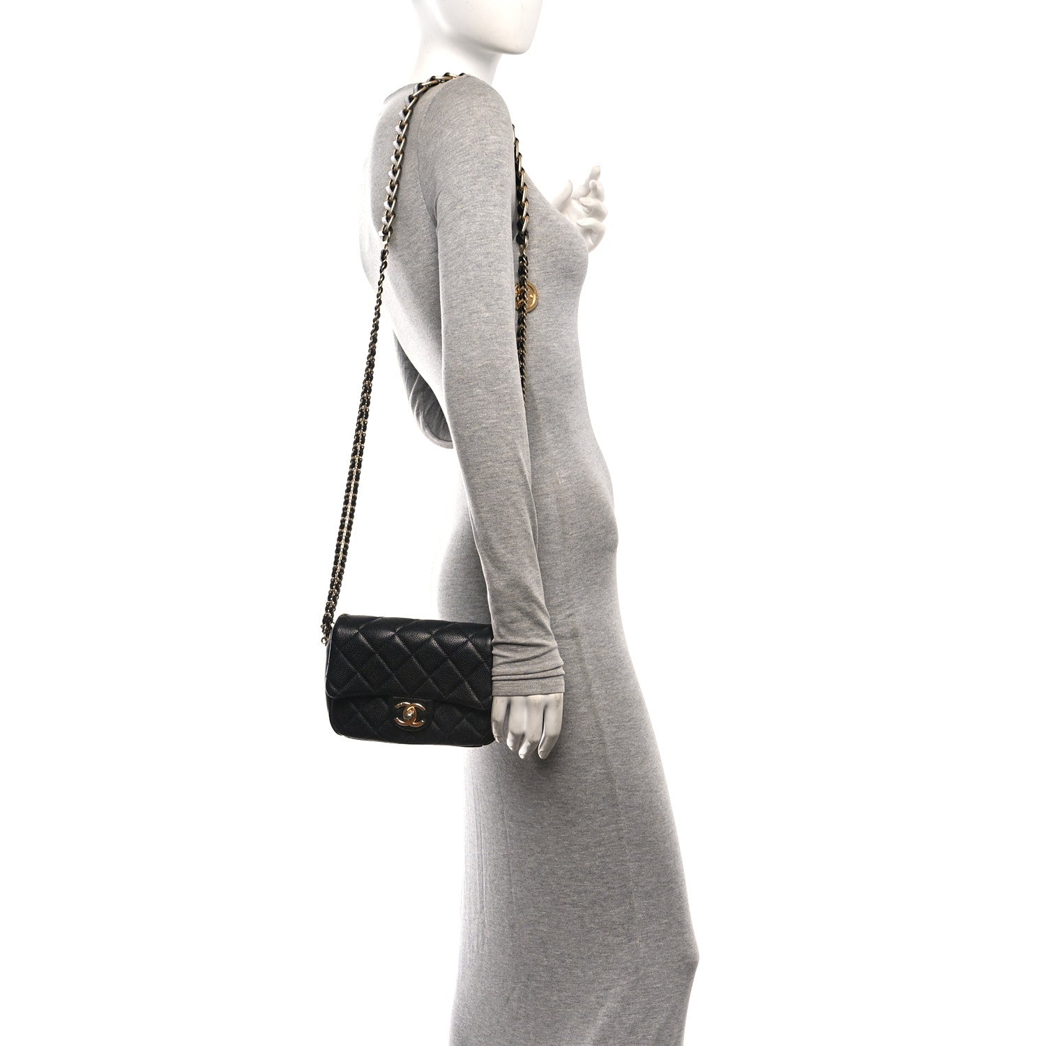 Chanel Caviar Quilted Mini Chain Soul Flap Black 2 of 10