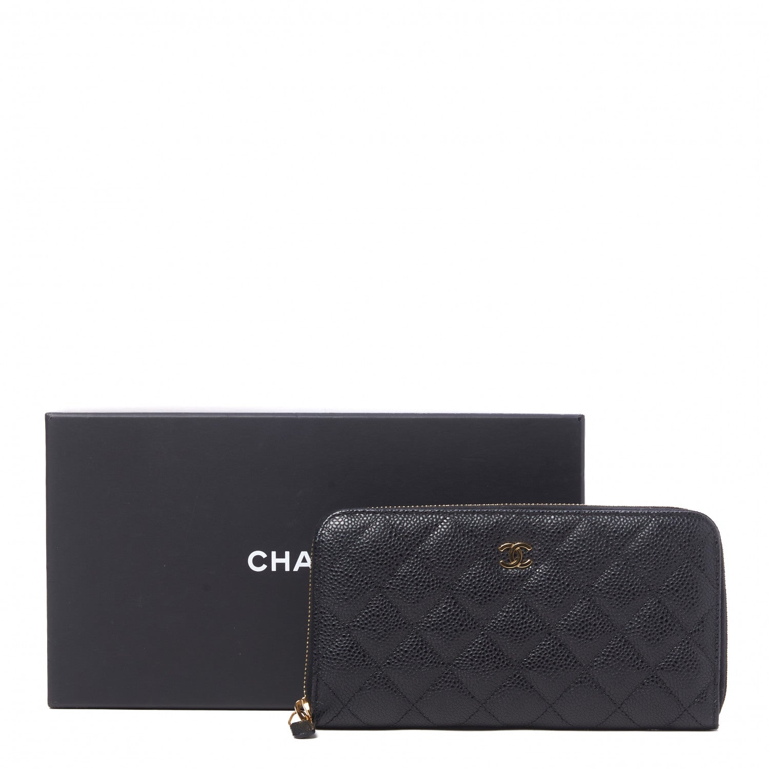 Chanel Caviar Quilted Large Gusset Zip Around Wallet Black 9 of 9