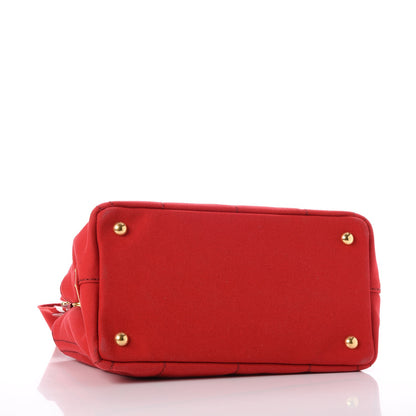 Prada Canapa Small Logo Tote Rosso Talco 4 of 11