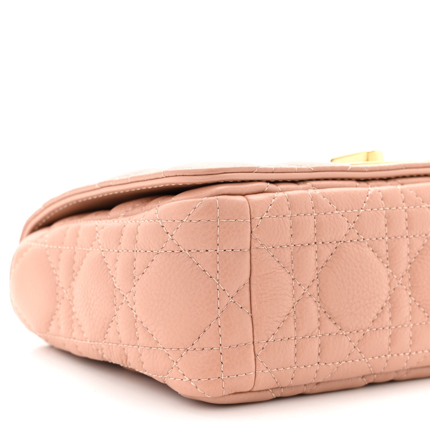 Christian Dior Grained Calfskin Cannage Small Caro Bag Rose De Vents 9 of 11