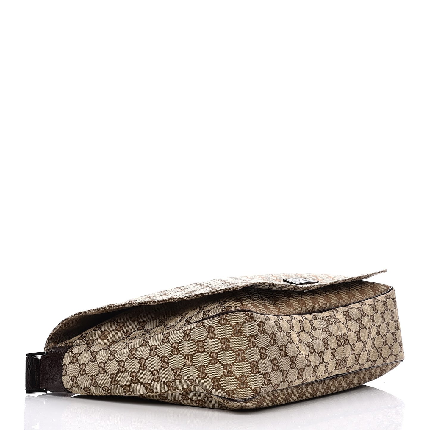 Monogram Large Flap Messenger Bag Beige Dark Brown