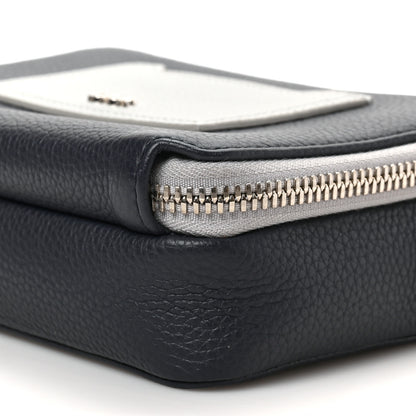 Christian Dior Calfskin Double Zip Crossbody Blue Grey 8 of 8