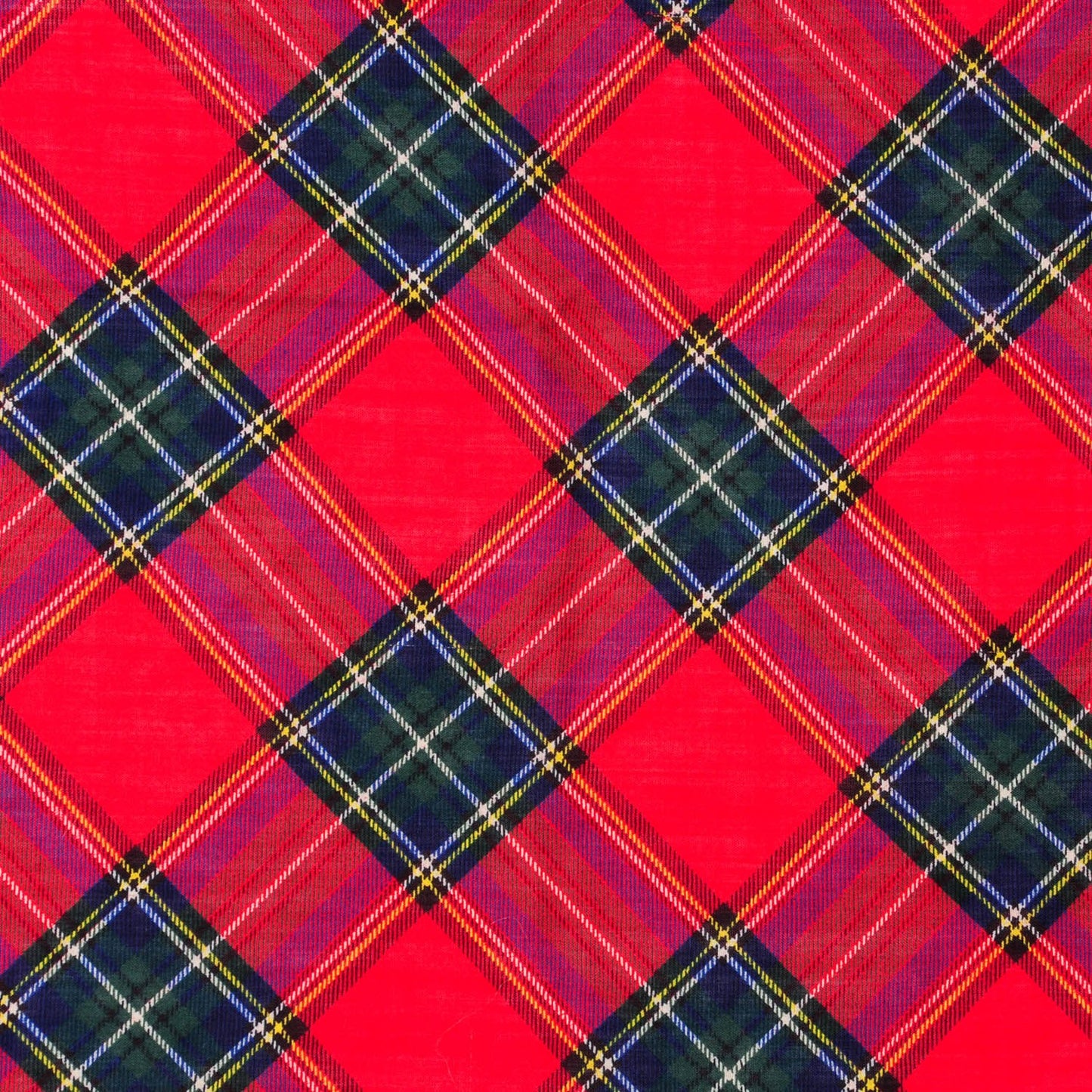 Silk Cashmere Tartan CC Medallion Shawl Red