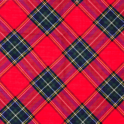 Chanel Silk Cashmere Tartan CC Medallion Shawl Red 1 of 5