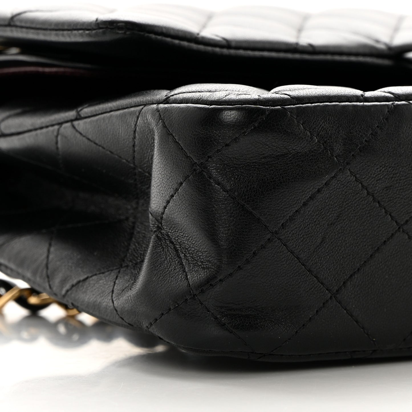 Lambskin Quilted Medium Double Flap Black