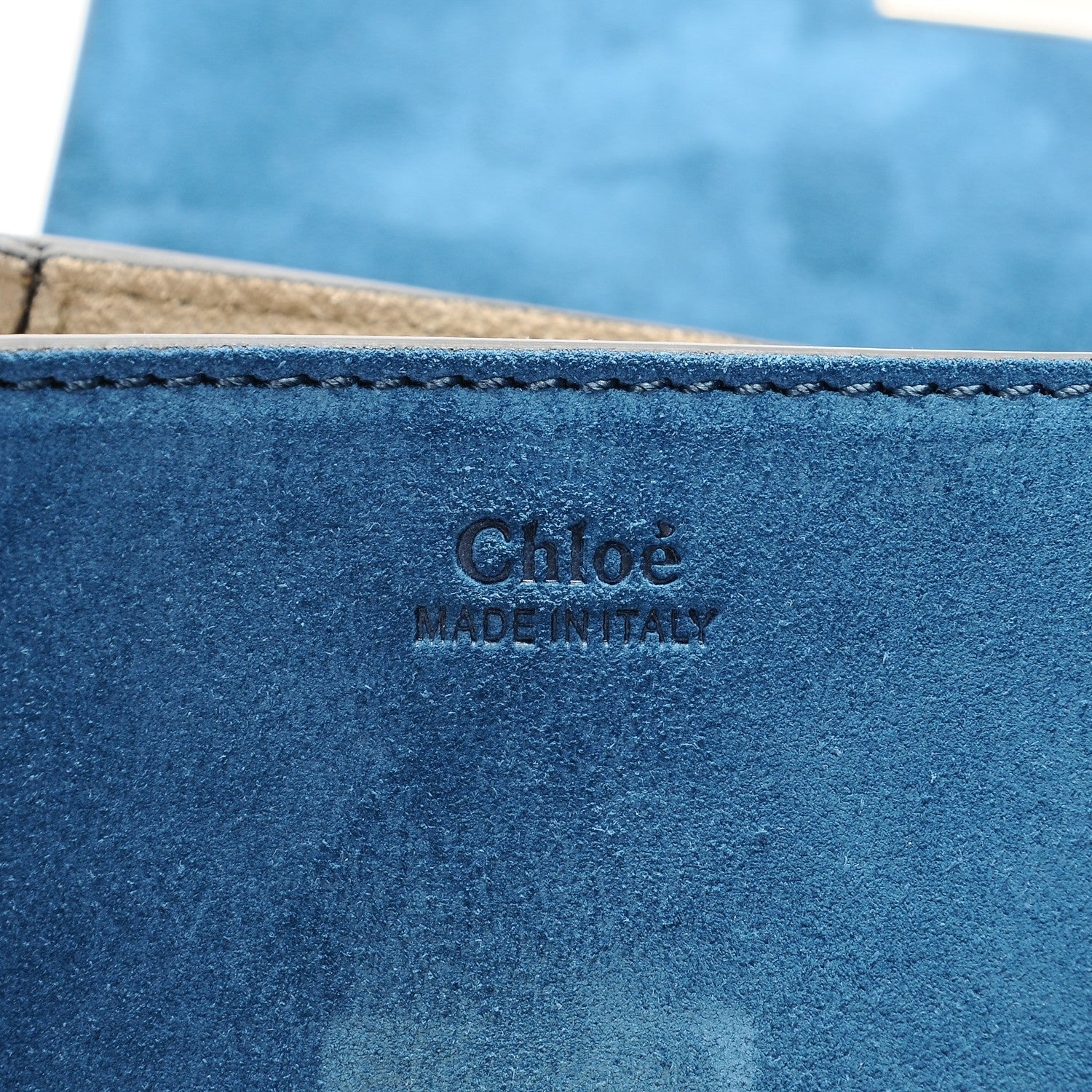Chloe Suede Smooth Calfskin Mini Drew Shoulder Bag Majolica Blue 6 of 6