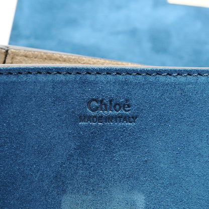 Chloe Suede Smooth Calfskin Mini Drew Shoulder Bag Majolica Blue 6 of 6