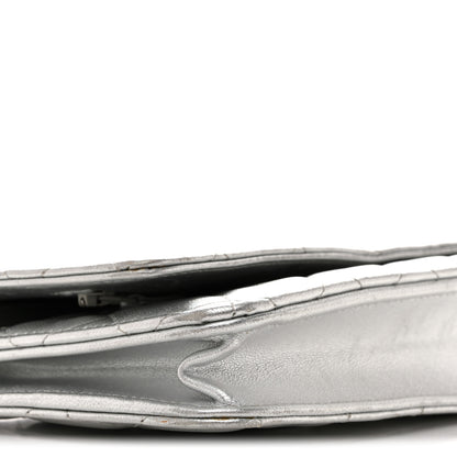 Chanel Metallic Lambskin Quilted Wallet On Chain WOC Silver 10 of 14
