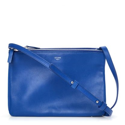 Celine Lambskin Small Trio Crossbody Bag Electric Blue 1 of 9