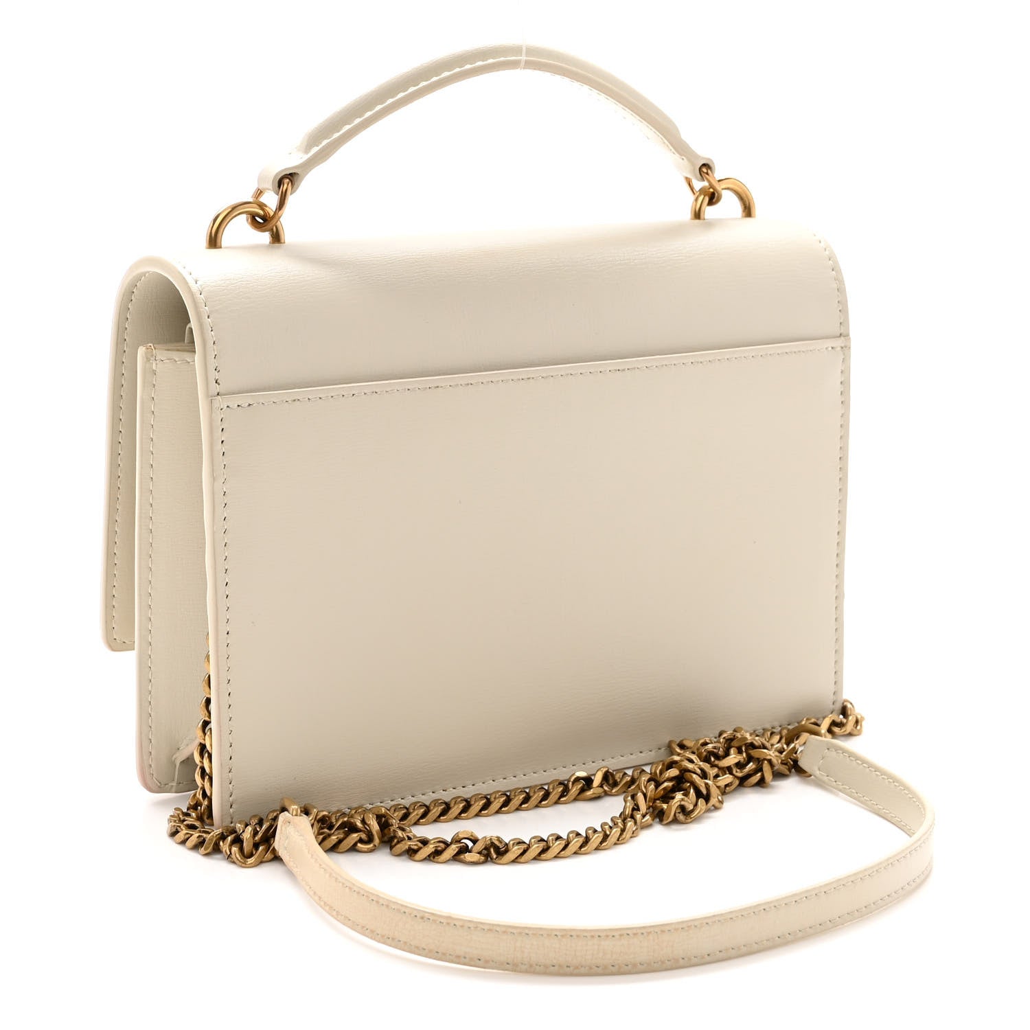 Saint Laurent Calfskin Monogram Sunset Chain Wallet Blanc Vintage 3 of 10