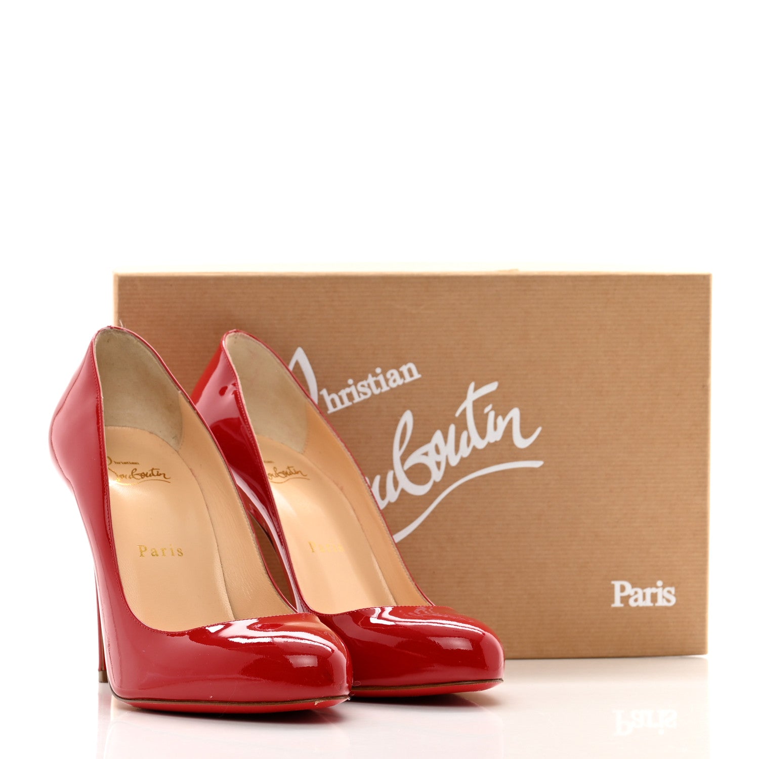 Christian Louboutin Patent Fifille 100 Pumps 38 Flamenco 9 of 9