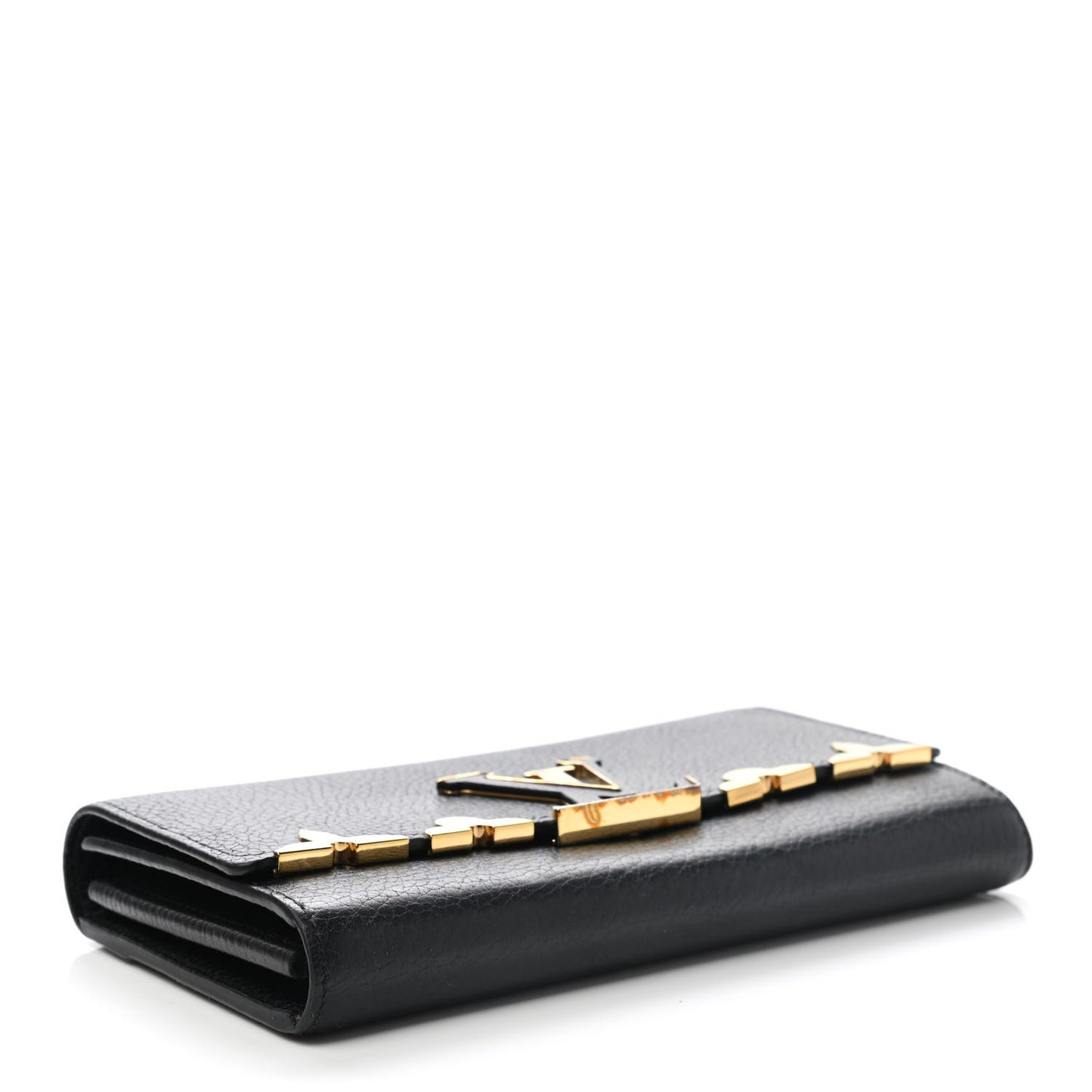 Taurillon Embellished Capucines Long Wallet Black