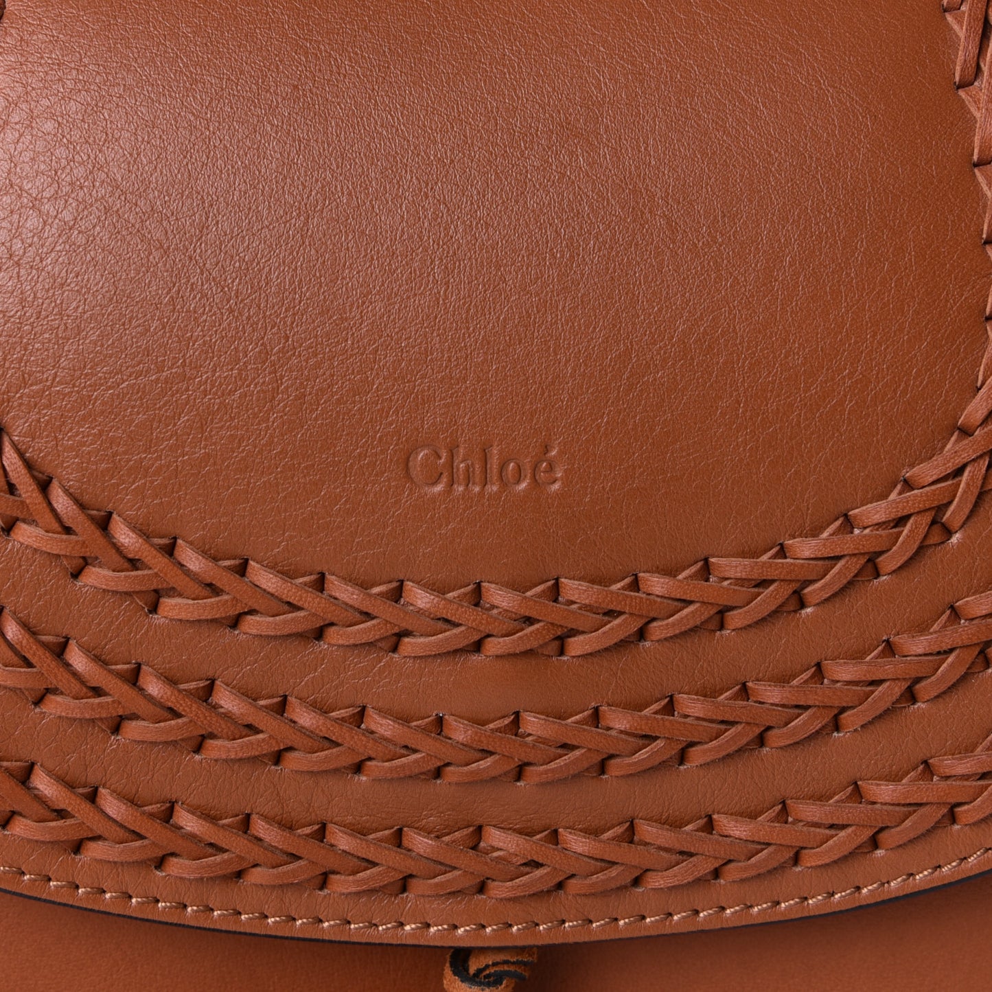 Calfskin Braided Medium Hudson Shoulder Bag Caramel