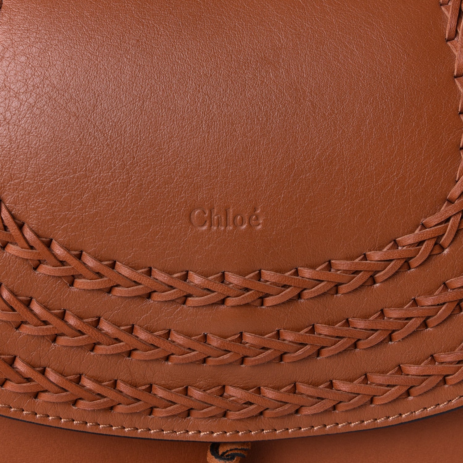Chloe Calfskin Braided Medium Hudson Shoulder Bag Caramel 6 of 6