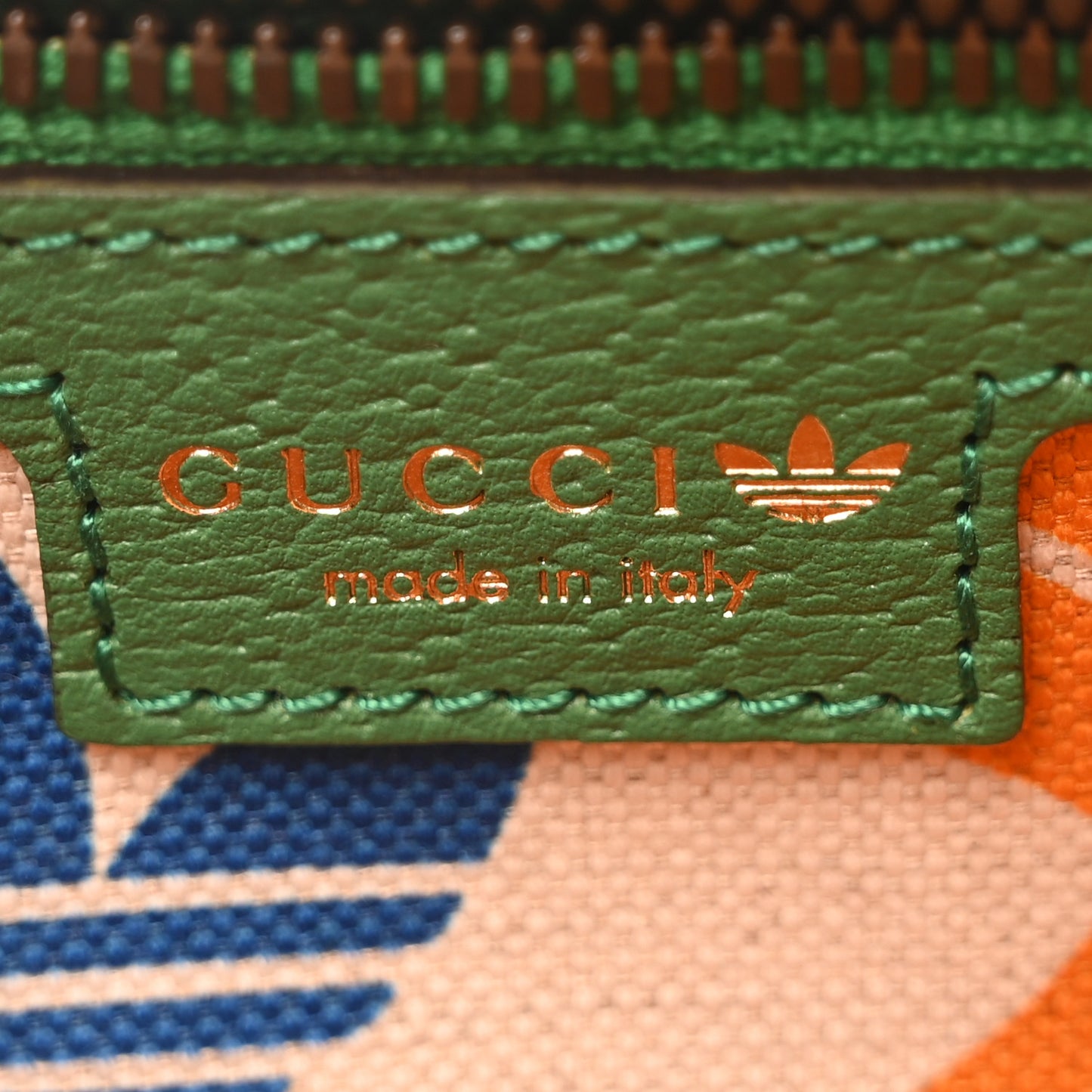X ADIDAS Textured Dollar Calfskin Belt Bag Green