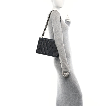 MCM Calfskin Stud Disco Flap Crossbody Bag Black 2 of 10