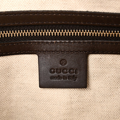 Gucci Monogram Selleria Calfskin Vintage Web Medium Boston Beige Ebony Cocoa 6 of 10