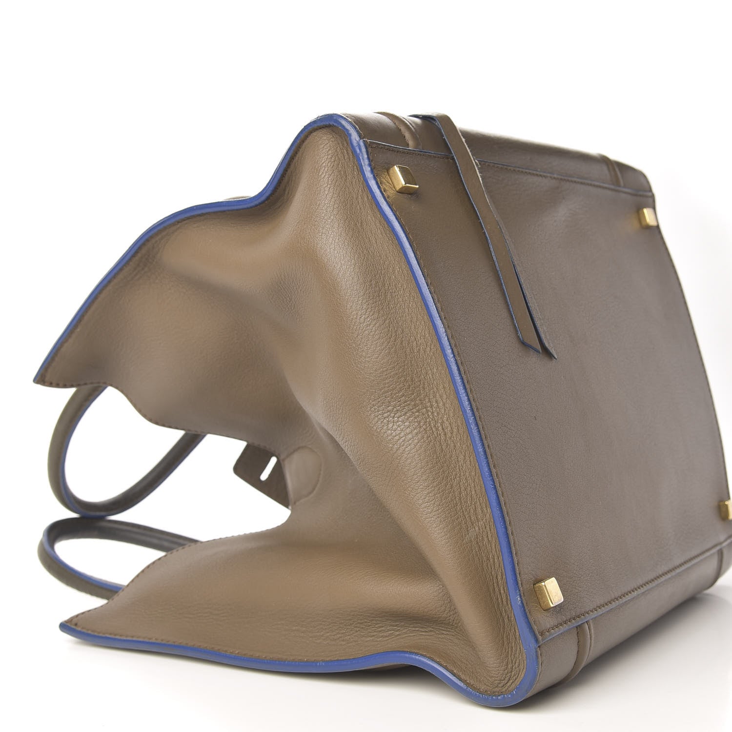 Celine Supple Calfskin Medium Phantom Luggage Khaki Cobalt Trim 10 of 32