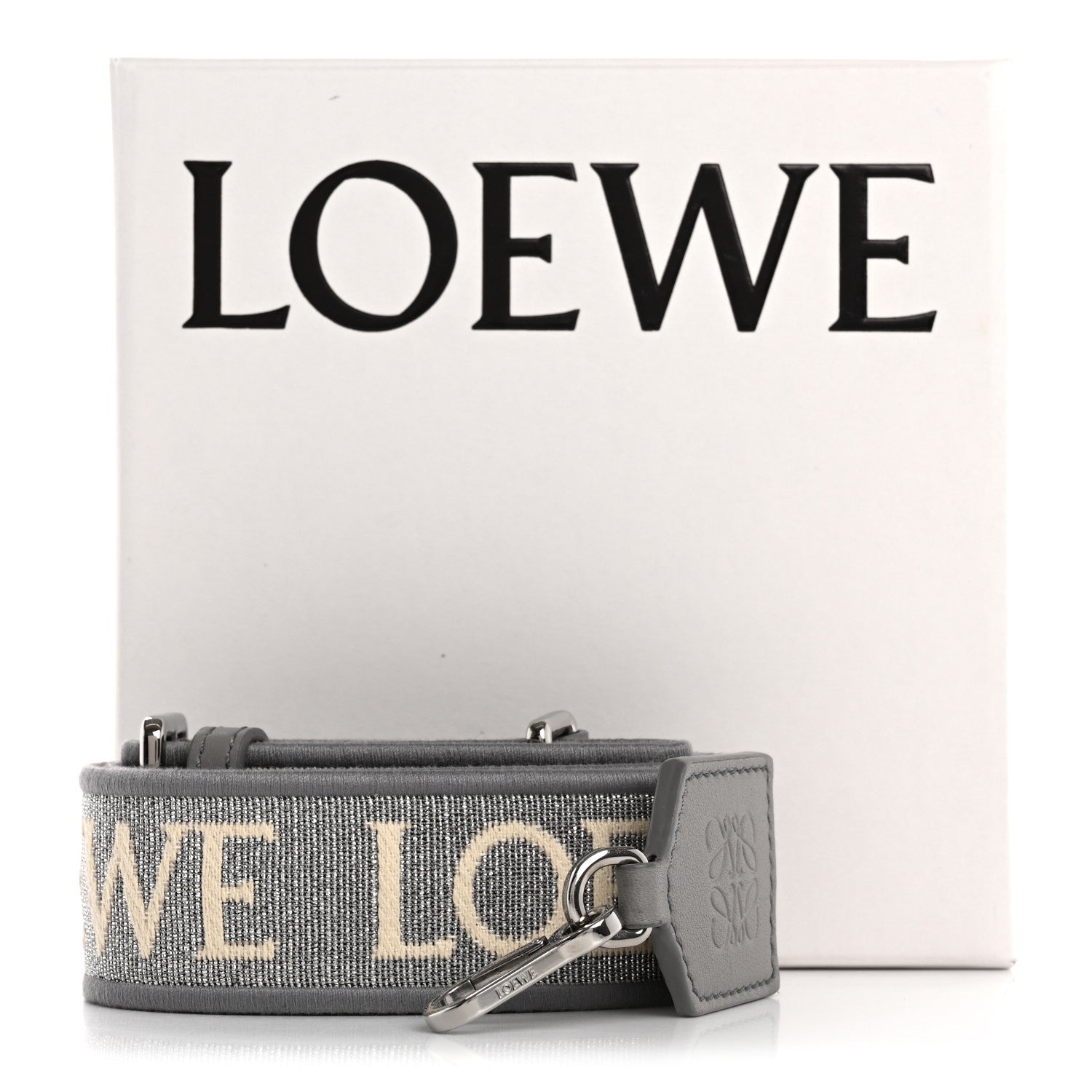 Loewe Calfskin Jacquard Anagram Strap Silver 6 of 6