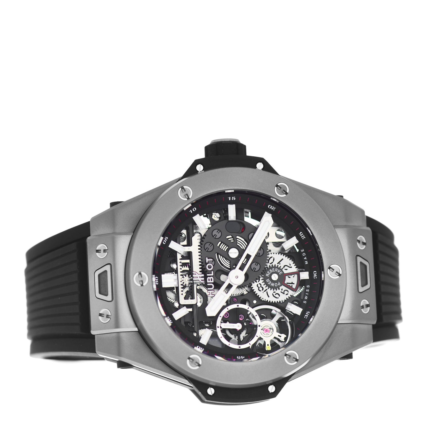 Titanium Rubber 45mm Big Bang Meca-10 Black Magic Manual Winding Watch Black 414.NI.1123.RX