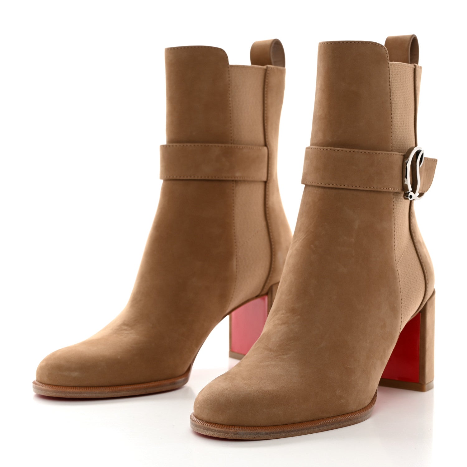 Christian Louboutin Suede CL Chelsea 70 Booty 35.5 Roca 3 of 8