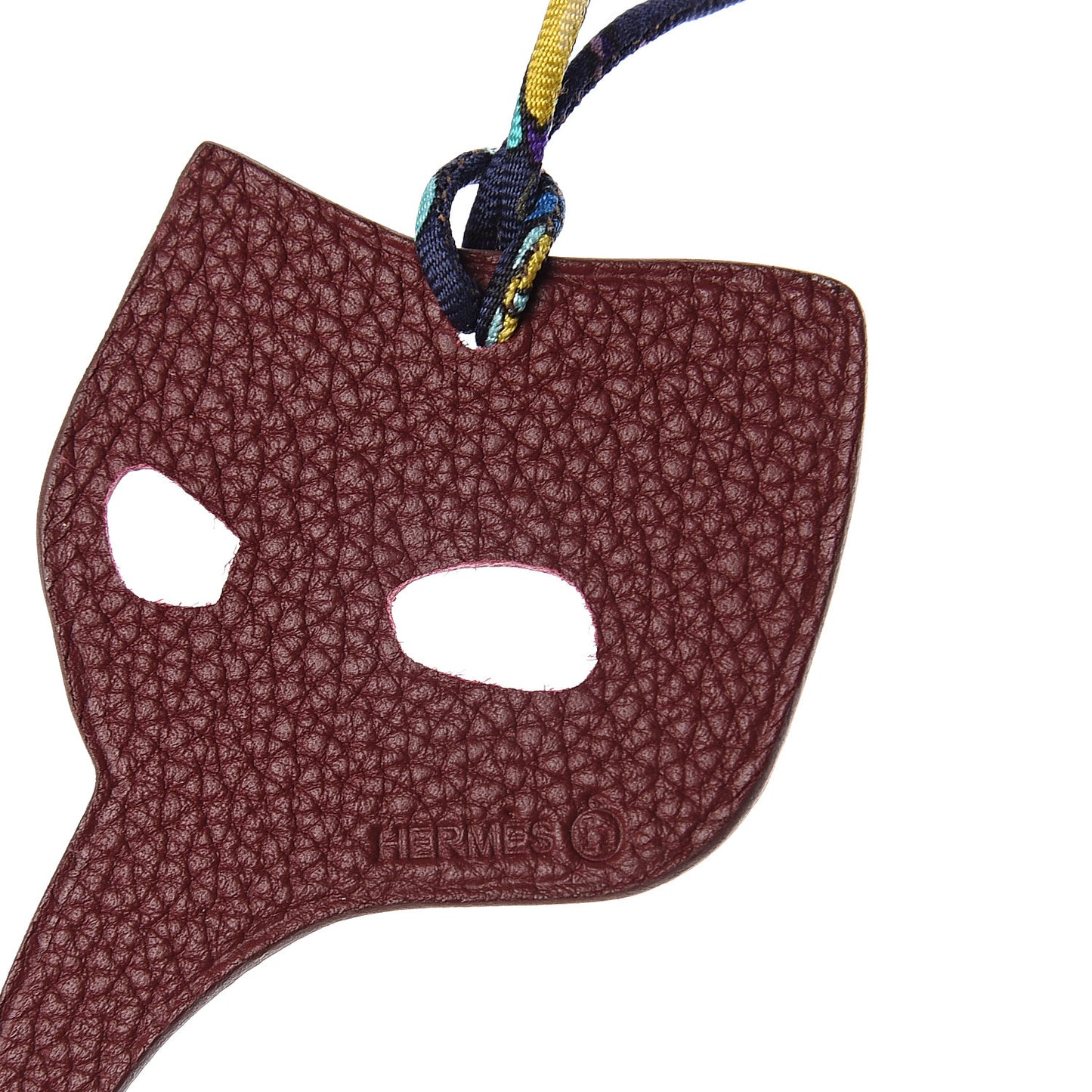 Togo Epsom Petit H Mask Bag Charm Rose Confetti Bordeaux