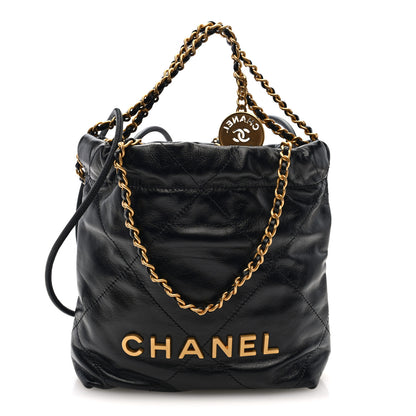 Chanel Shiny Calfskin Quilted Mini Chanel 22 Black 1 of 10