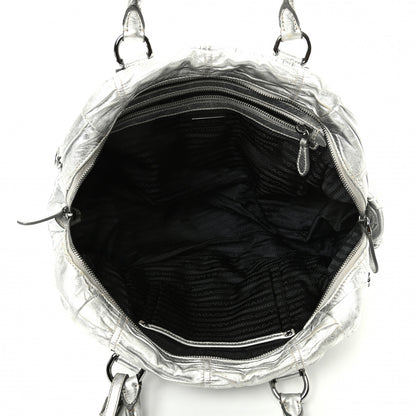 Prada Nappa Gaufre Bowler Argento 5 of 8