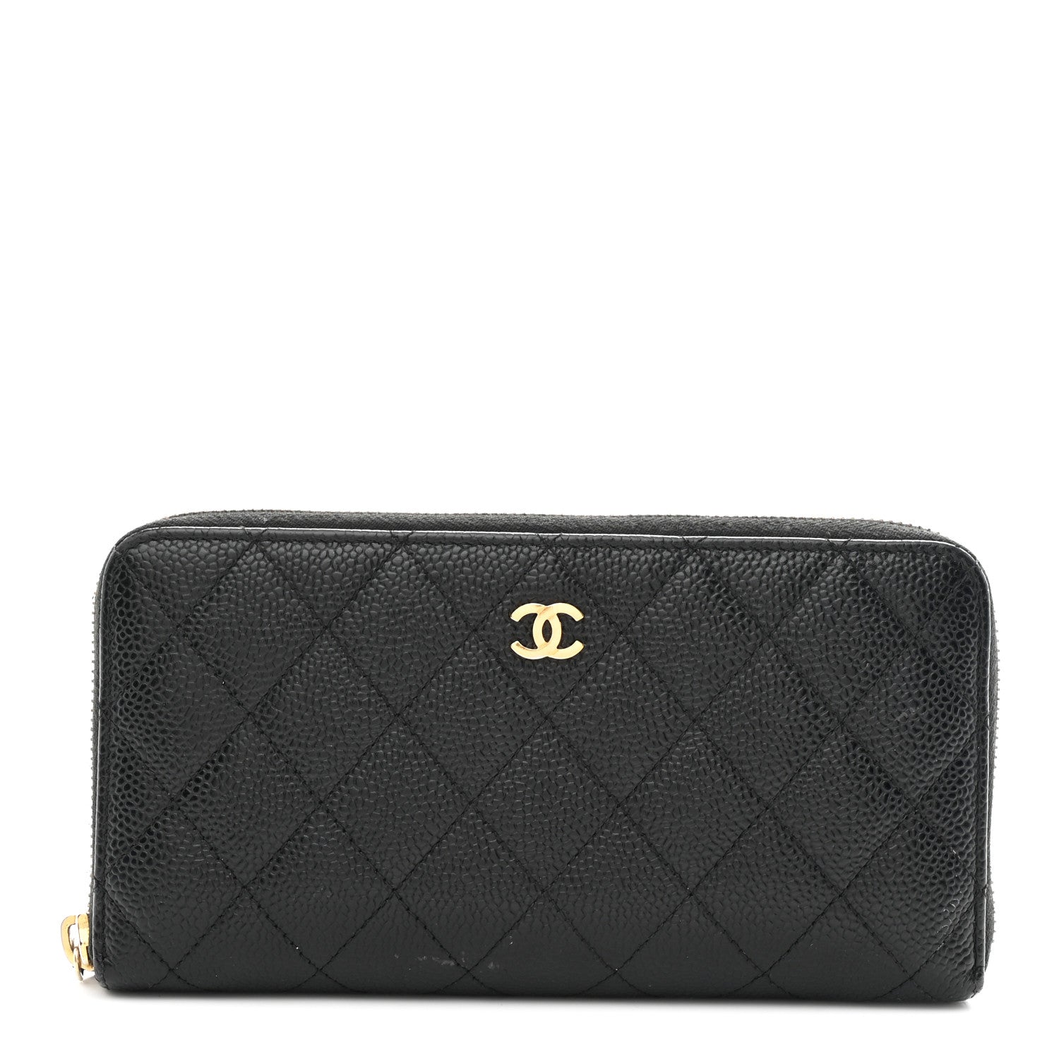 Chanel Caviar Quilted Large Gusset Zip Around Wallet Black 1 of 9