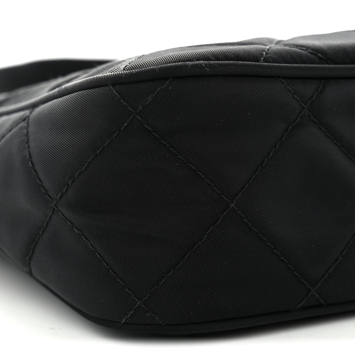 Tessuto Nylon Stitched Shoulder Bag Black