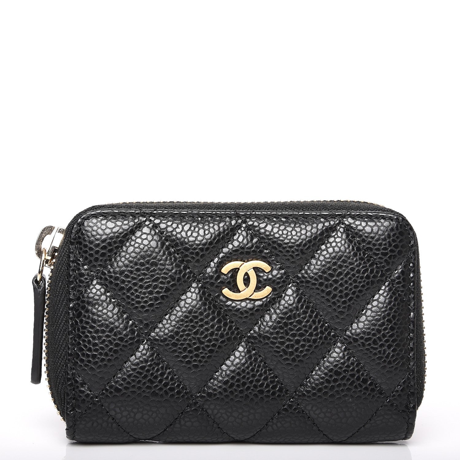 Chanel Caviar Quilted Zip Coin Purse Black 1 of 8
