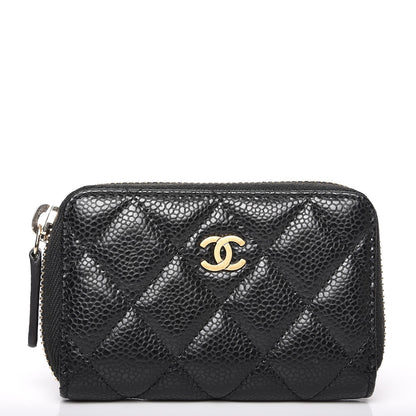 Chanel Caviar Quilted Zip Coin Purse Black 1 of 8