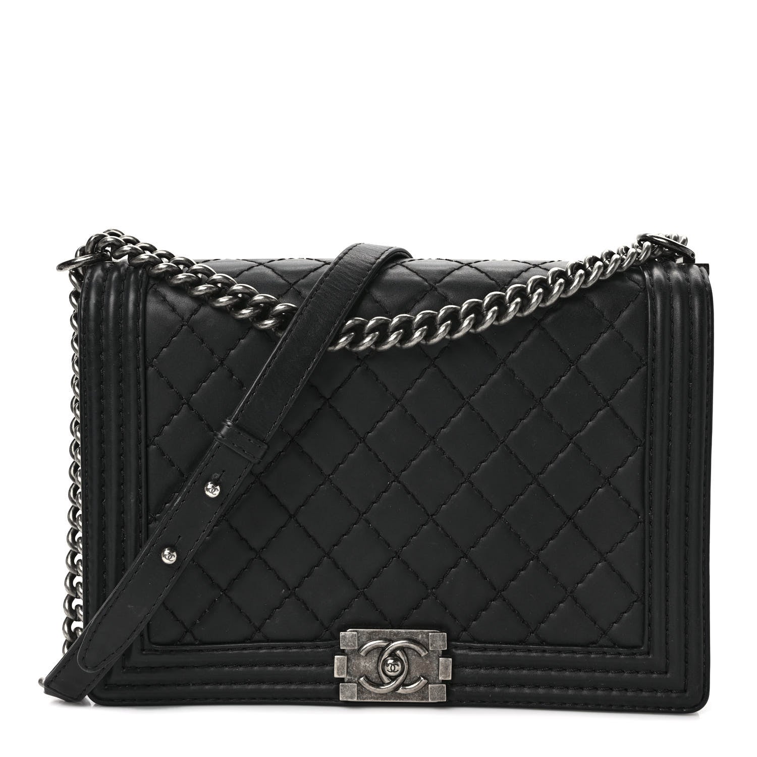 Chanel Calfskin Quilted Large Boy Flap Black 1 of 9