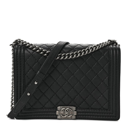 Chanel Calfskin Quilted Large Boy Flap Black 1 of 9
