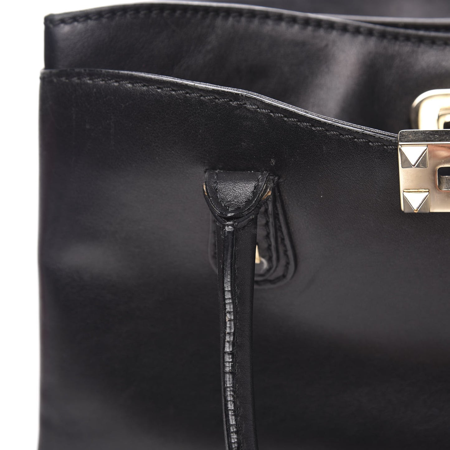 Vitello Rockstud Accordion Satchel Black