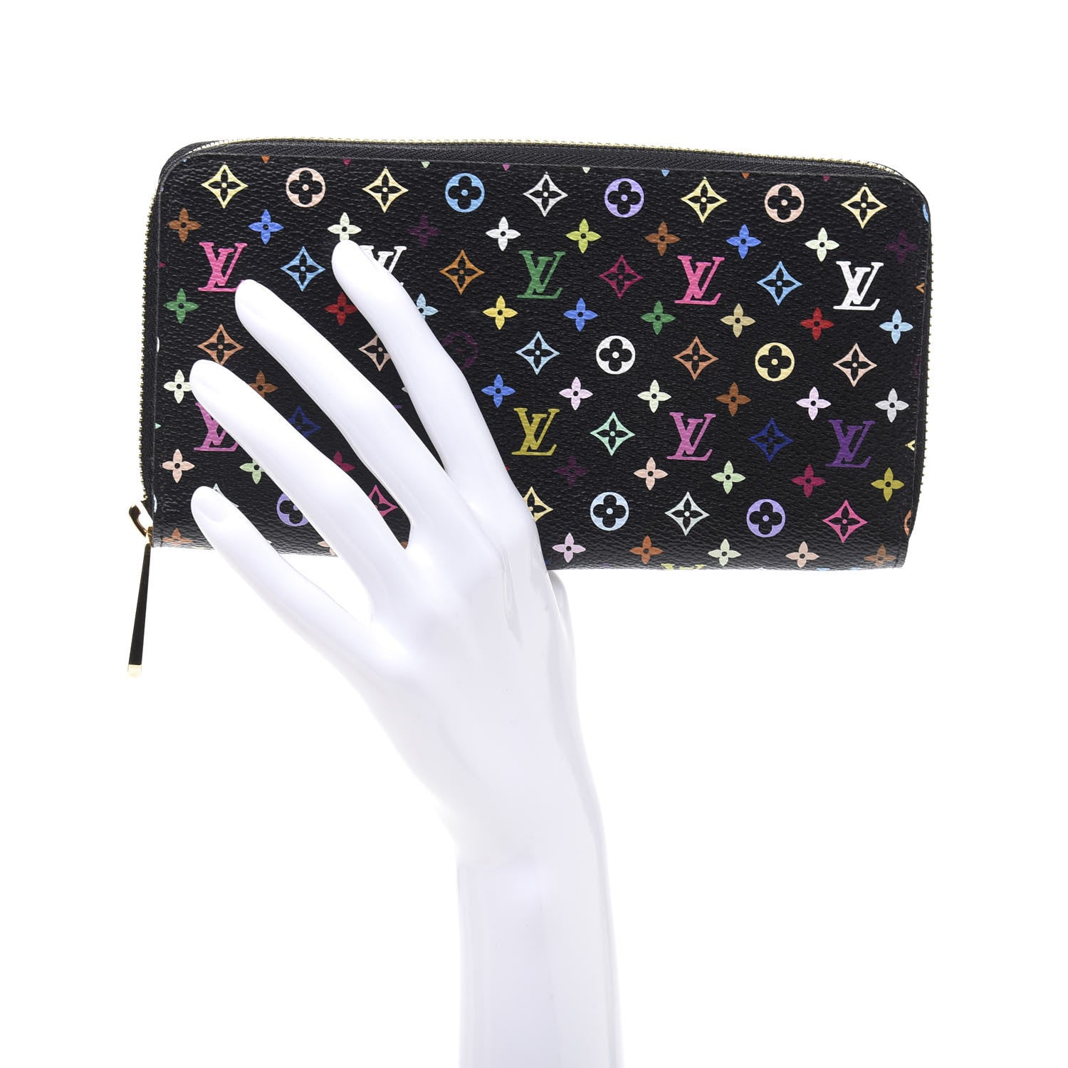 Louis Vuitton Monogram Multicolor Zippy Wallet Black Grenade 2 of 9