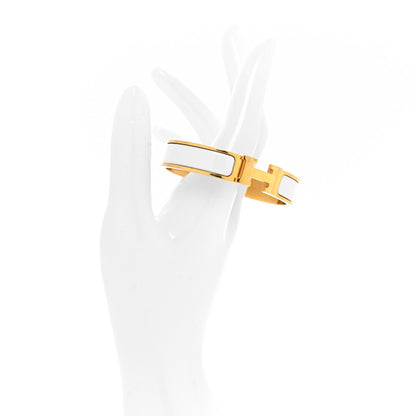 Hermes Enamel Narrow Clic Clac H Bracelet PM White 2 of 4