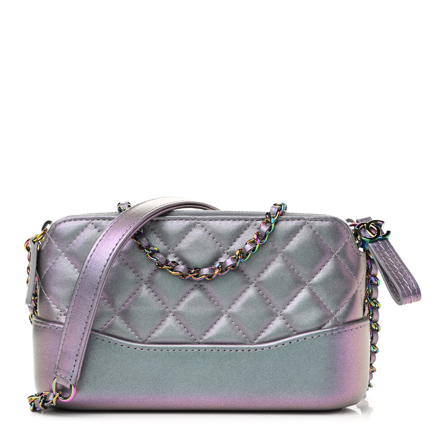 Chanel Iridescent Lambskin Calfskin Quilted Small Gabrielle Clutch With Chain Light Purple 1 of 12