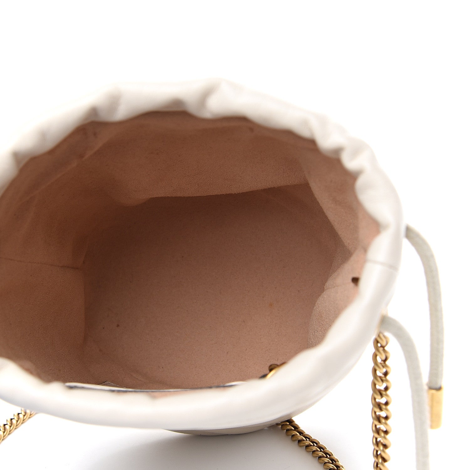 Gucci Calfskin Matelasse Mini GG Marmont 2.0 Bucket Bag White 4 of 11