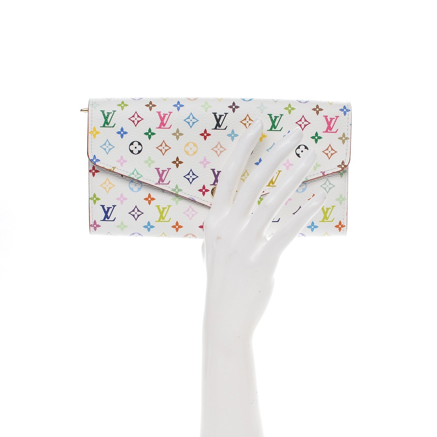 Louis Vuitton Monogram Multicolor Sarah Wallet NM White Eglantine 2 of 6