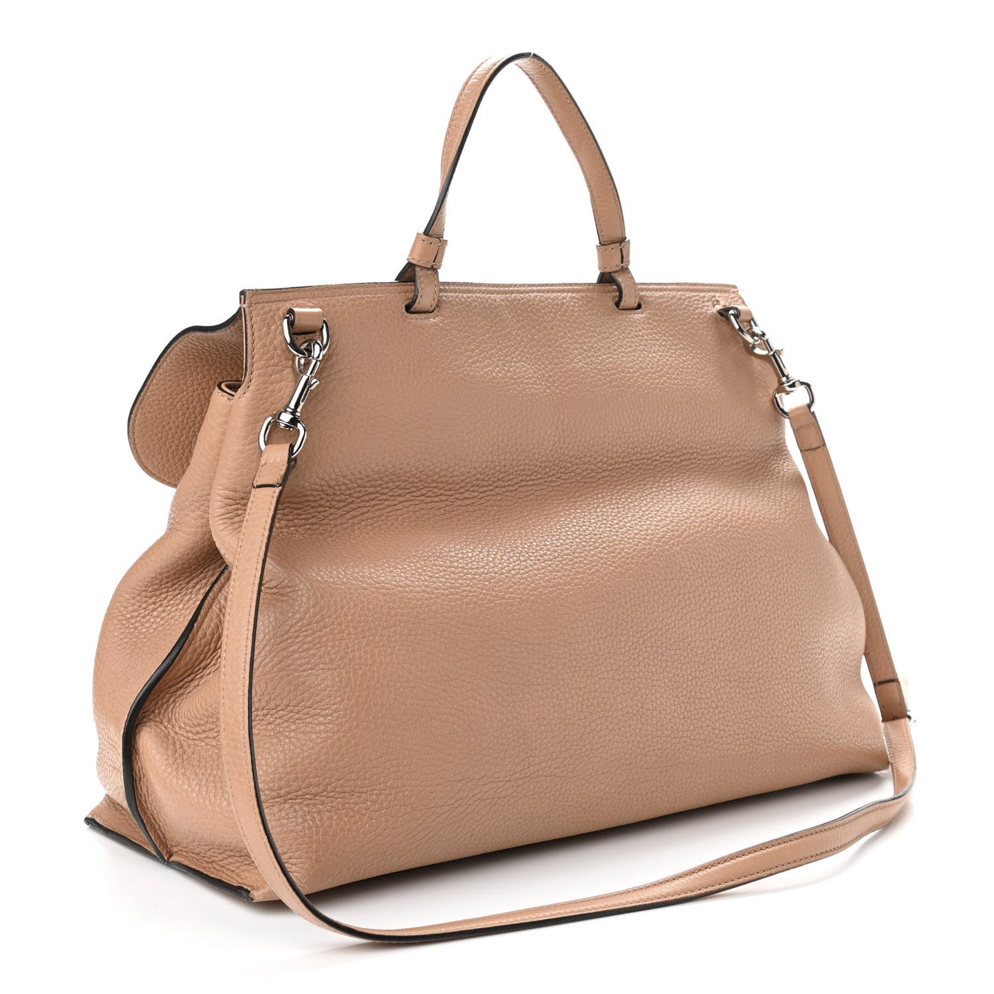 Cellarius Calfskin Large Bamboo Daily Top Handle Bag Camelia