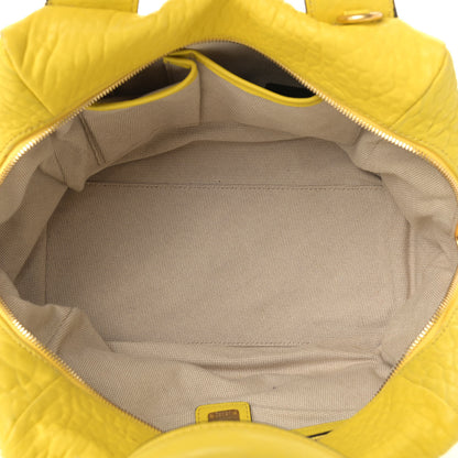 MCM Pebbled Calfskin Studded Satchel Yellow 10 of 17