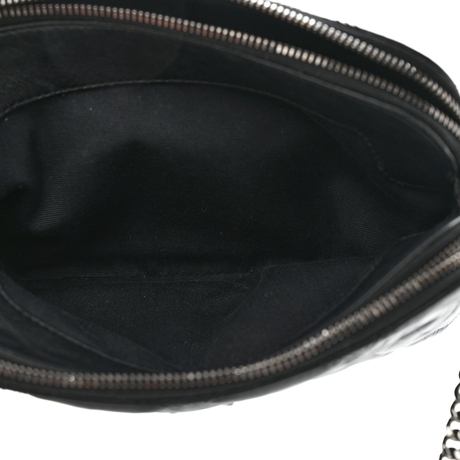 Saint Laurent Grained Lambskin Quilted Mini Becky Double Zip Bag Black 6 of 12