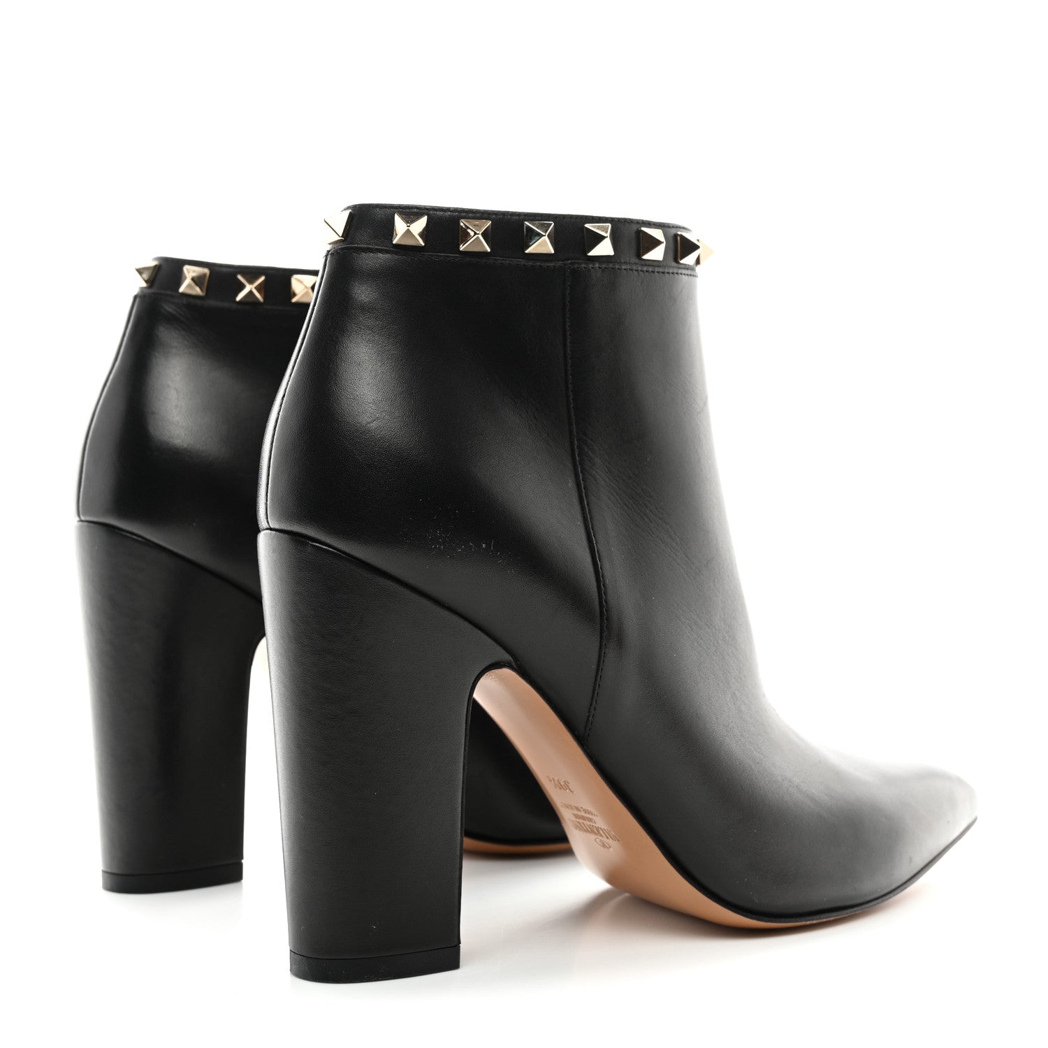 Valentino Garavani Calfskin Rockstud 100mm Ankle Boots 39.5 Black 4 of 10