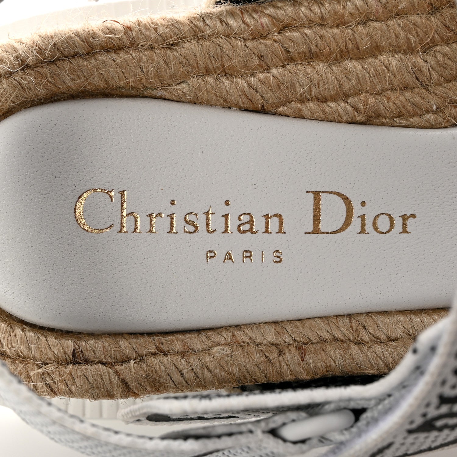 Christian Dior Technical Knit Jute Dioract 10mm Sandals 36 White Black 8 of 11